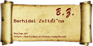 Berhidai Zoltána névjegykártya